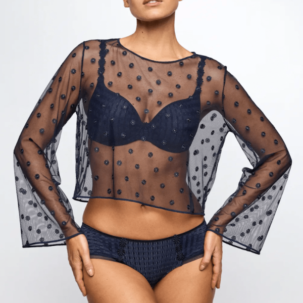 MARIE JO AVERO VELEVET BLUE TOP 0800419